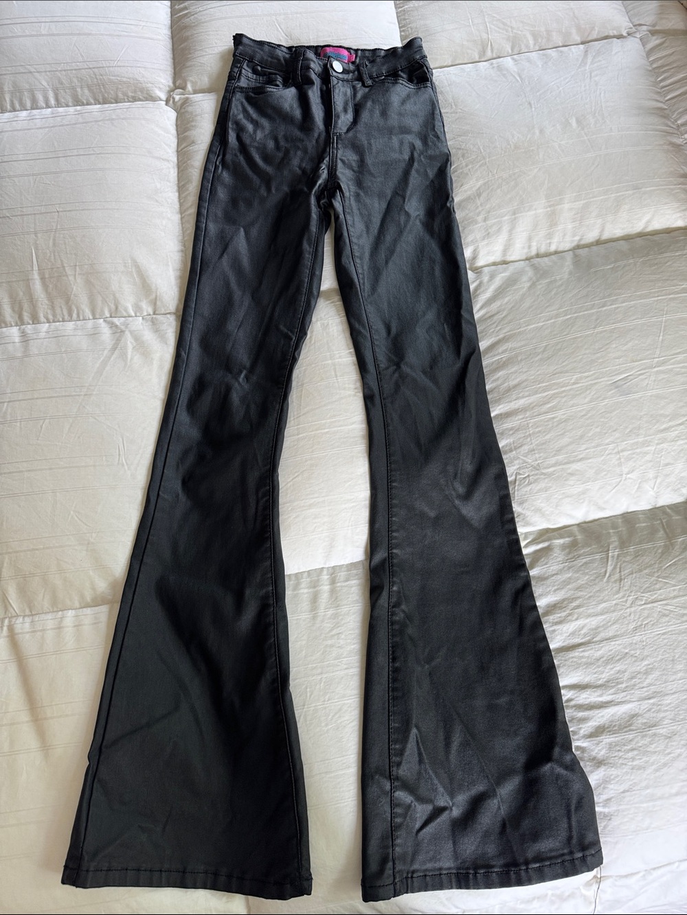 Edikted Black Jeans FAUX LEATHER